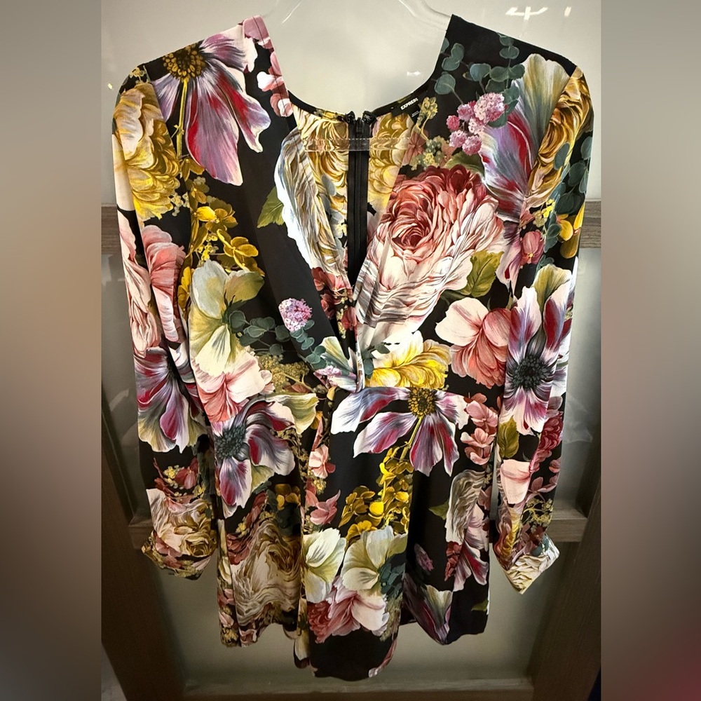 Express Floral Long Sleeve Romper